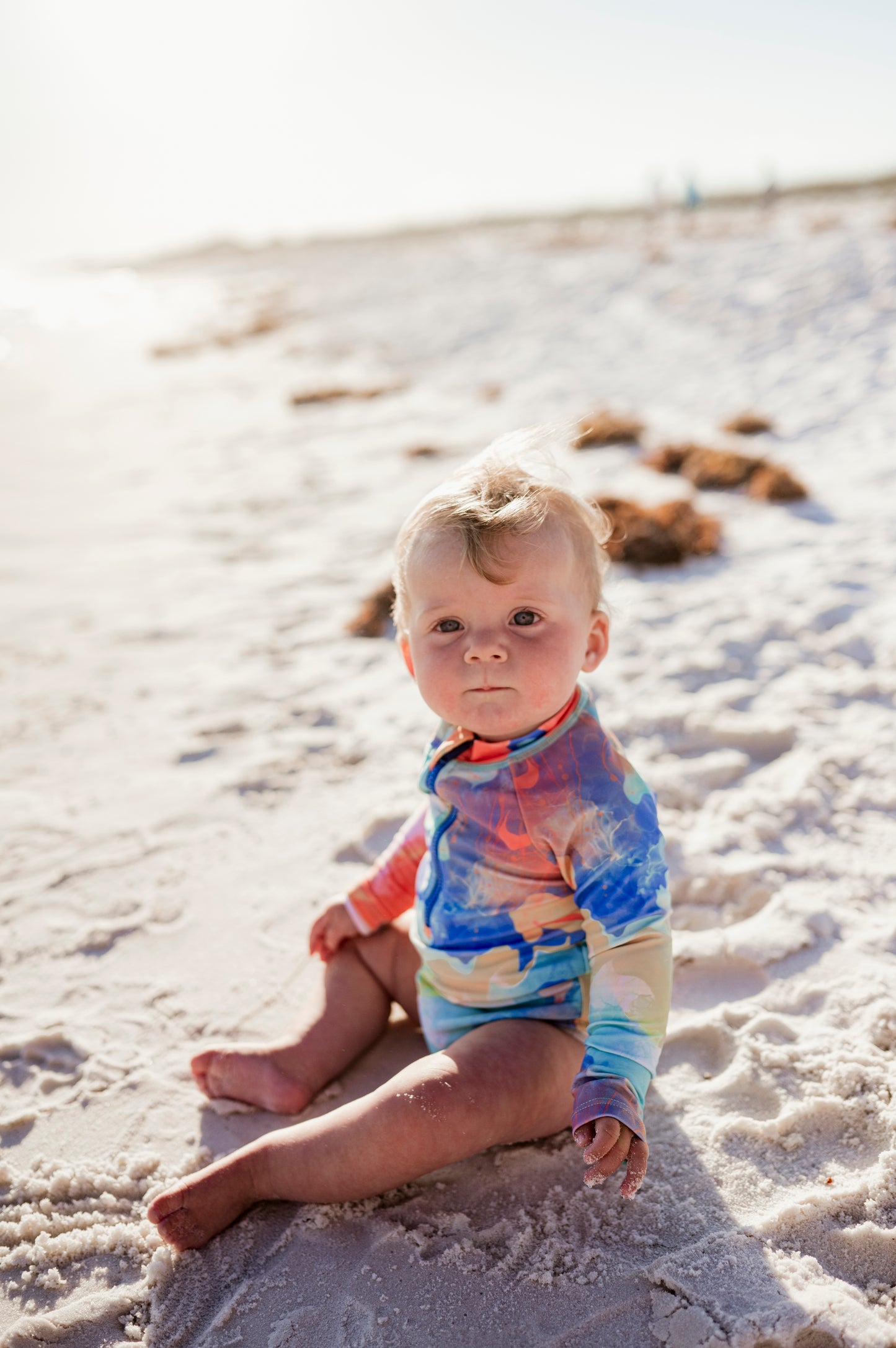 Sherbet Sunset - (SNAP RASH GUARD)