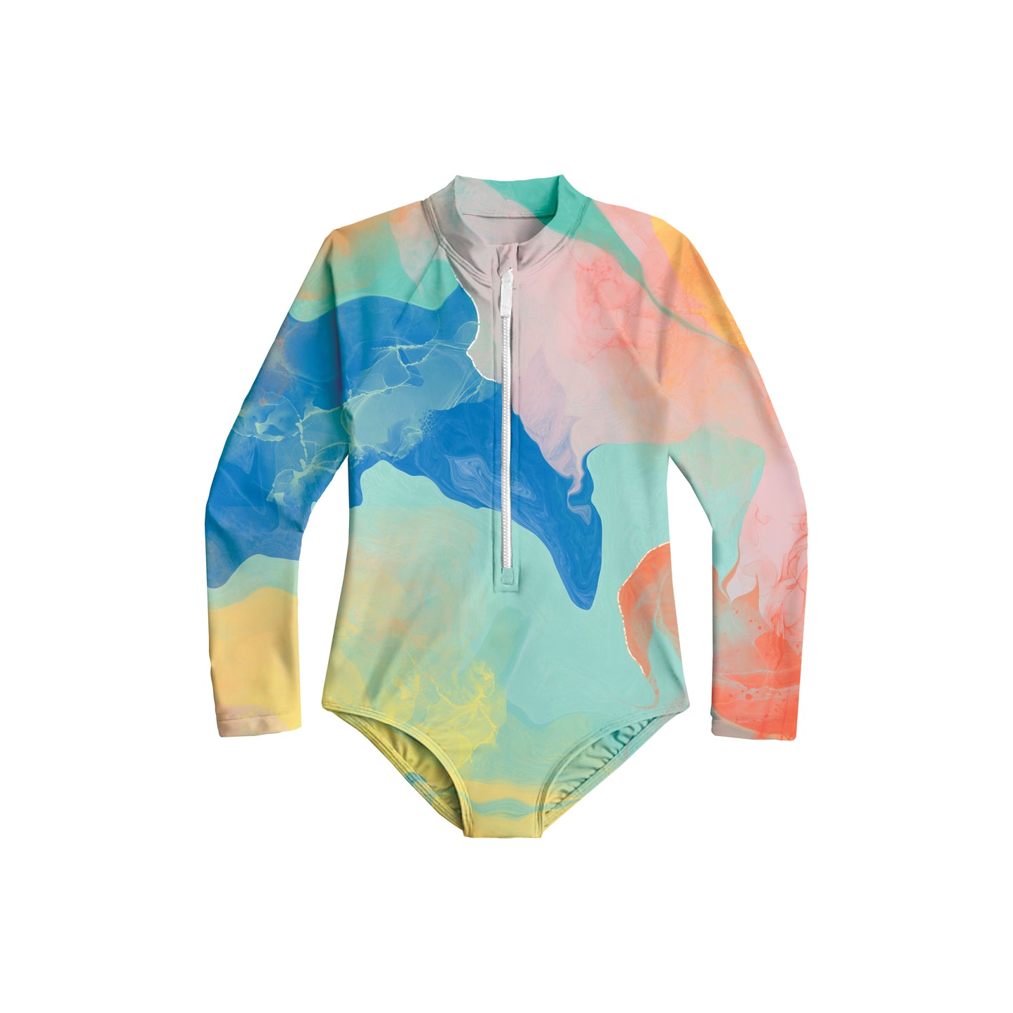 Sherbet Sunset - (SNAP RASH GUARD)