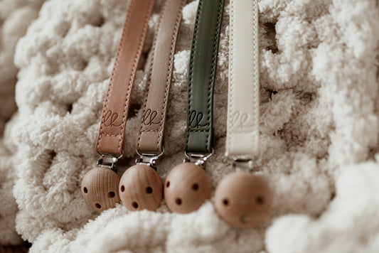 Vegan Leather Pacifier Clips