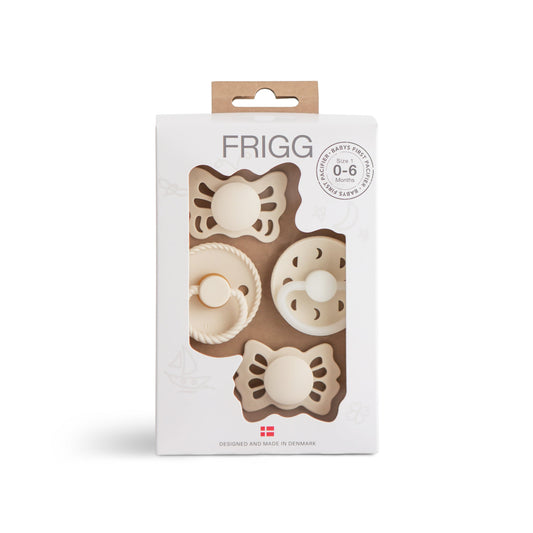 FRIGG Baby's First Pacifier Moonlight Sailing (Cream) 4-Pack {Drop Ship}