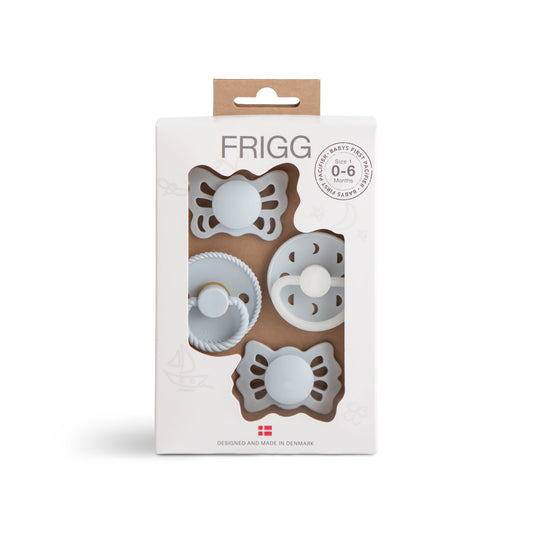 FRIGG Baby's First Pacifier Moonlight Sailing (Powder Blue) 4-Pack {Drop Ship}