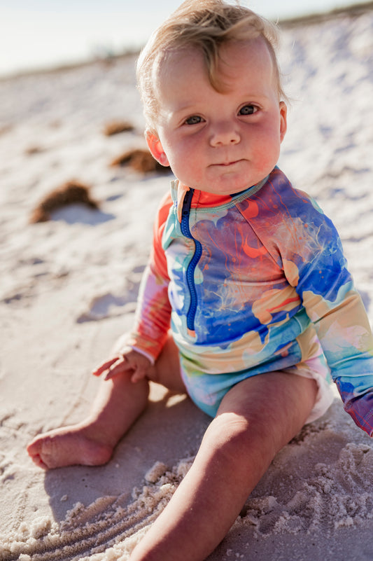 Sherbet Sunset  - (SNAP RASH GUARD)
