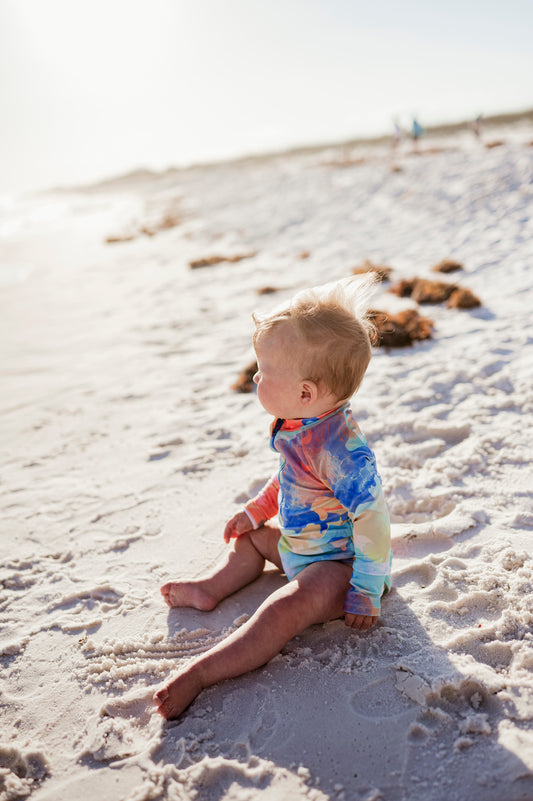 Sherbet Sunset  - (SNAP RASH GUARD)