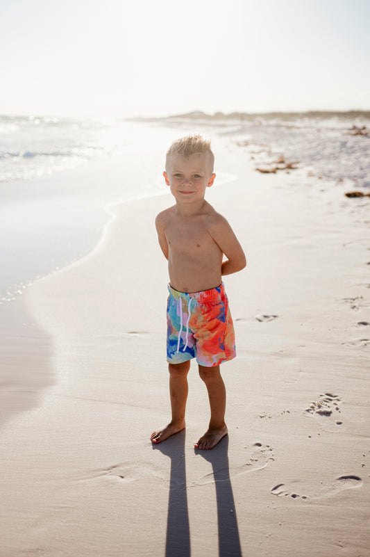 Sherbet Sunset  - (SWIM SHORTS)